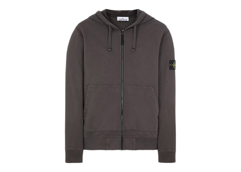 Grey stone island zip clearance hoodie