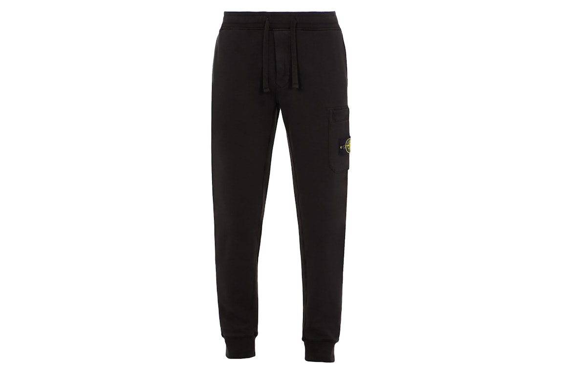 Pre-owned Stone Island 64520 Brushed Cotton Fleece Slim Fit Sweatpant Black