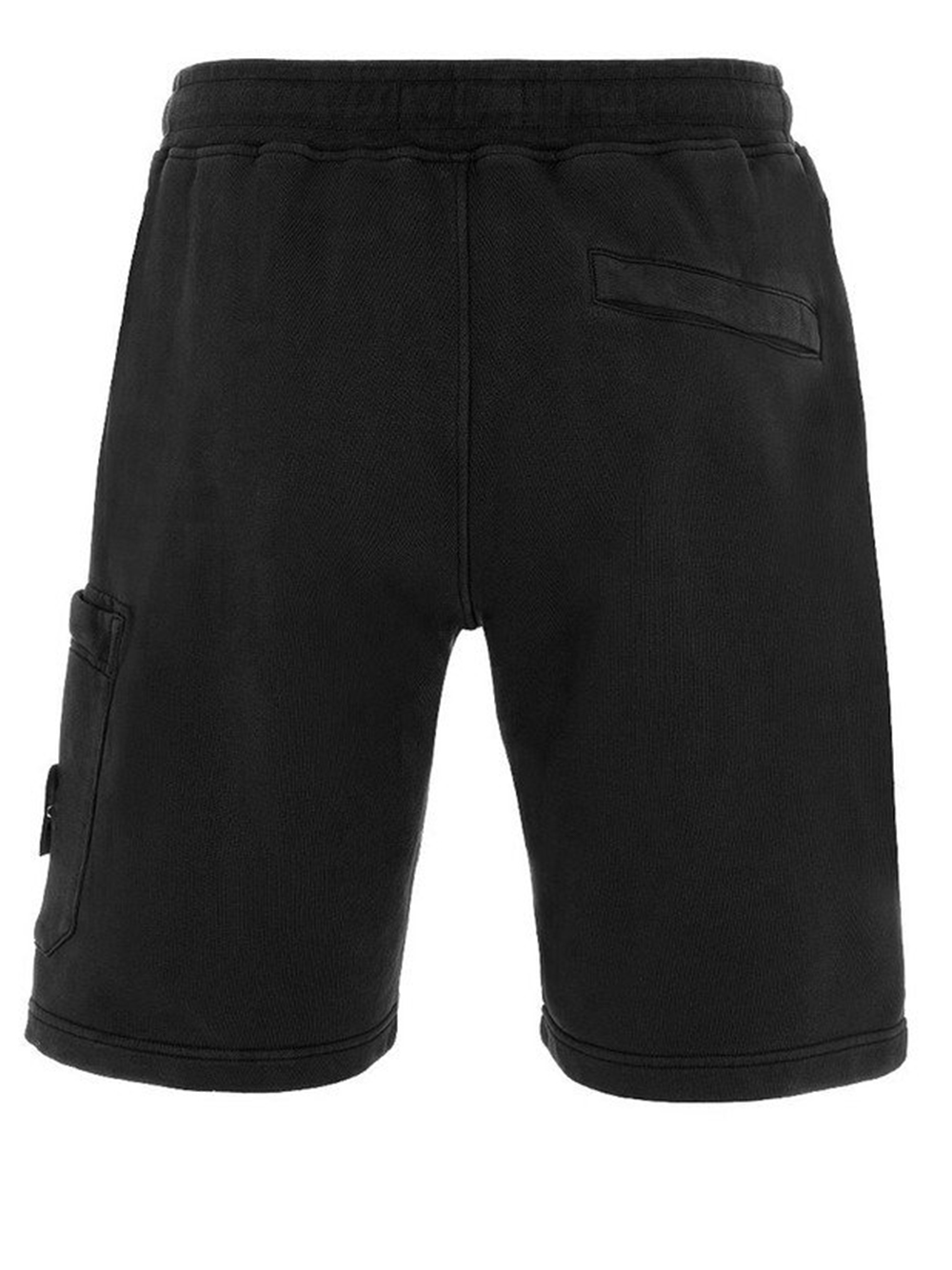 Stone Island 64651 Cotton Fleece Garment Dyed Shorts Black Men's 