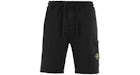 Stone Island 64651 Cotton Fleece Garment Dyed Shorts Black