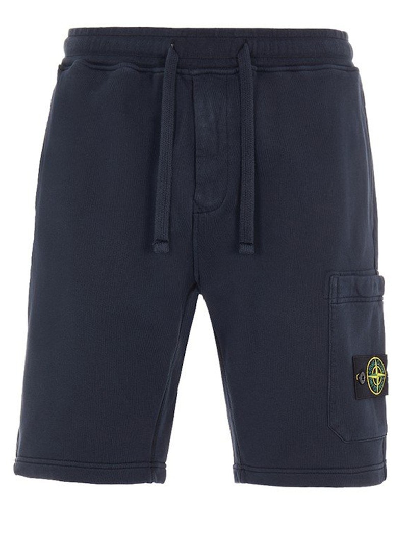 Stone island clearance fleece shorts black