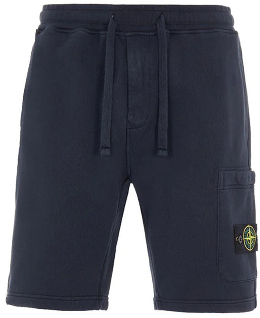 Stone Island 64651 Cotton Fleece Garment Dyed Shorts Navy Men's - SS22 - US
