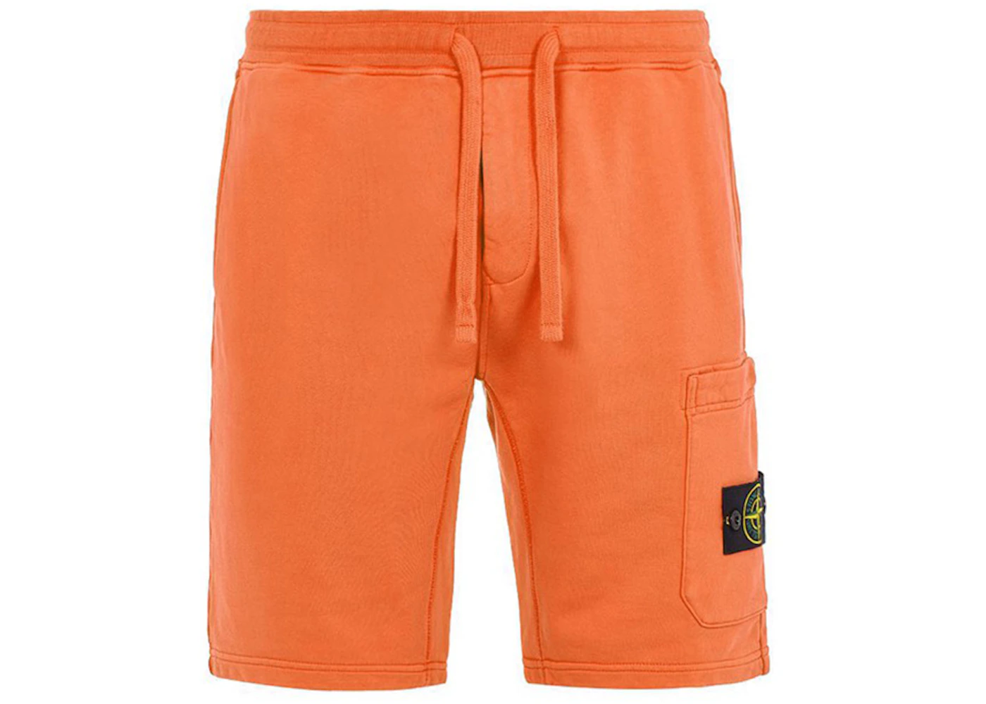 Stone Island 64651 Cotton Fleece Garment Dyed Shorts Orange Men's - US