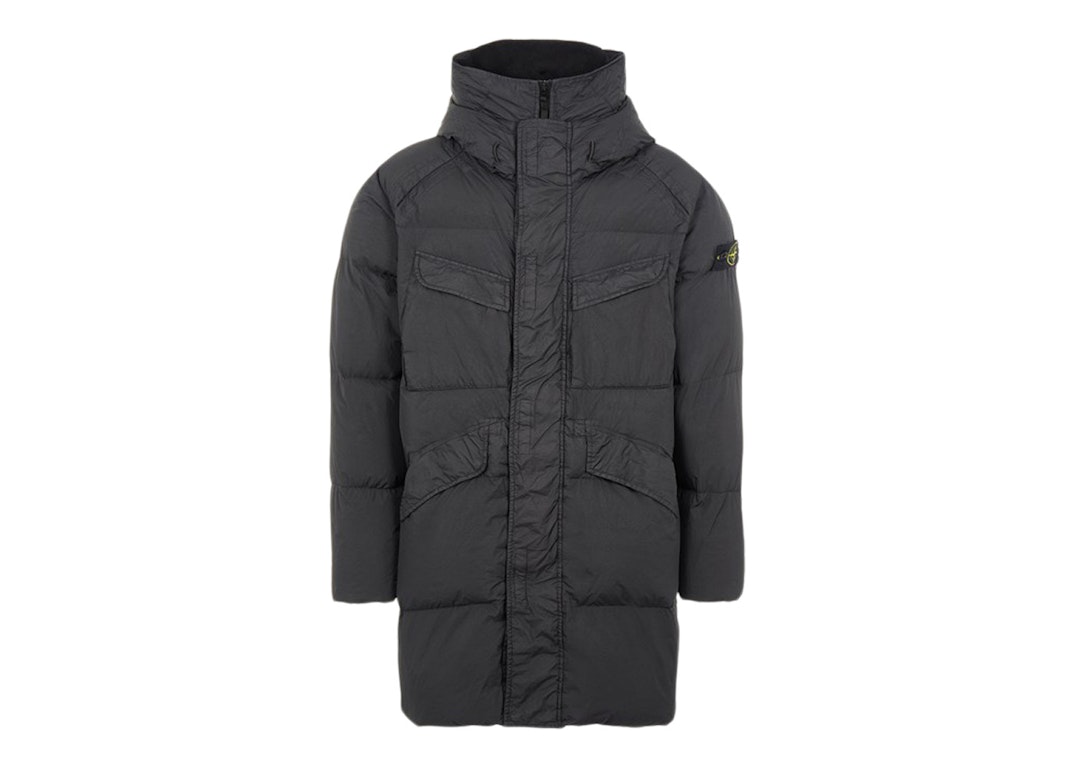 Pre-owned Stone Island 70123 Garment Dyed Crinkle Reps Ny Down-tc Coat Black
