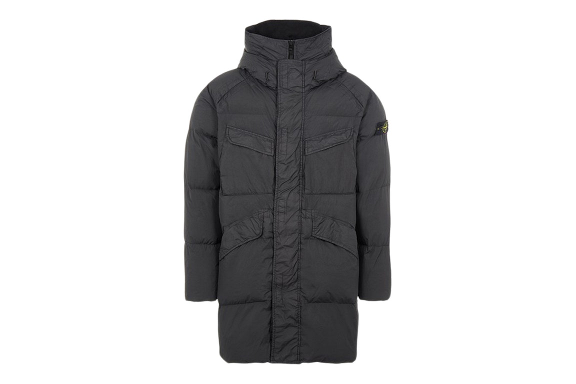 Pre-owned Stone Island 70123 Garment Dyed Crinkle Reps Ny Down-tc Coat Black