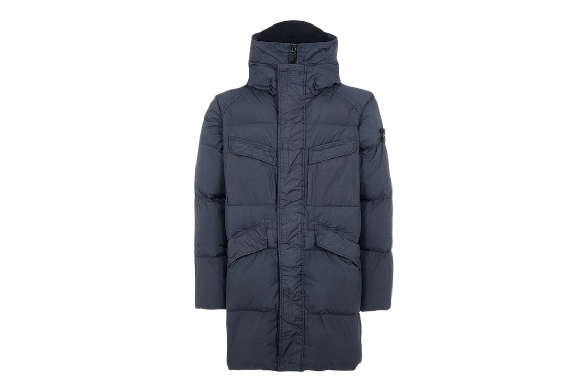 Pre-owned Stone Island 70123 Garment Dyed Crinkle Reps Ny Down-tc Coat Blue
