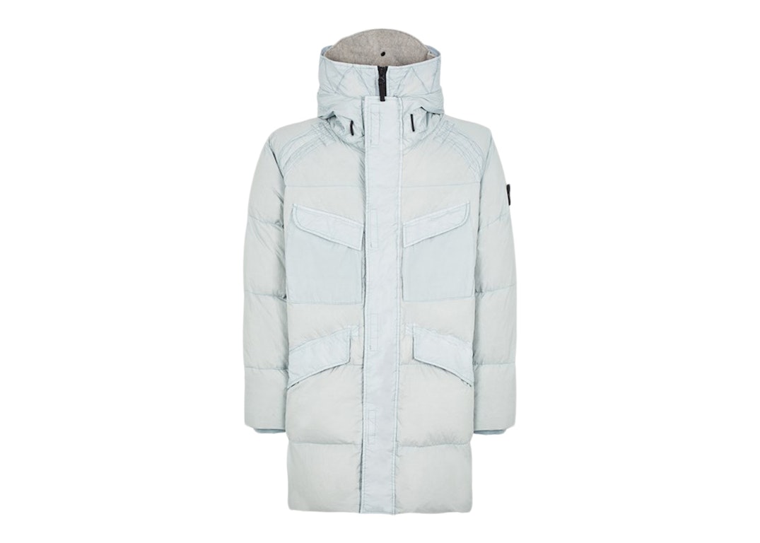 Pre-owned Stone Island 70123 Garment Dyed Crinkle Reps Ny Down-tc Coat Pearl Grey