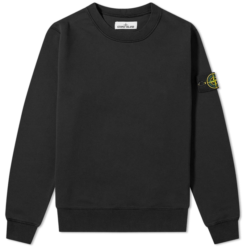 Stone Island 72156 Garment Dyed Cotton Crewneck Black 男士- TW