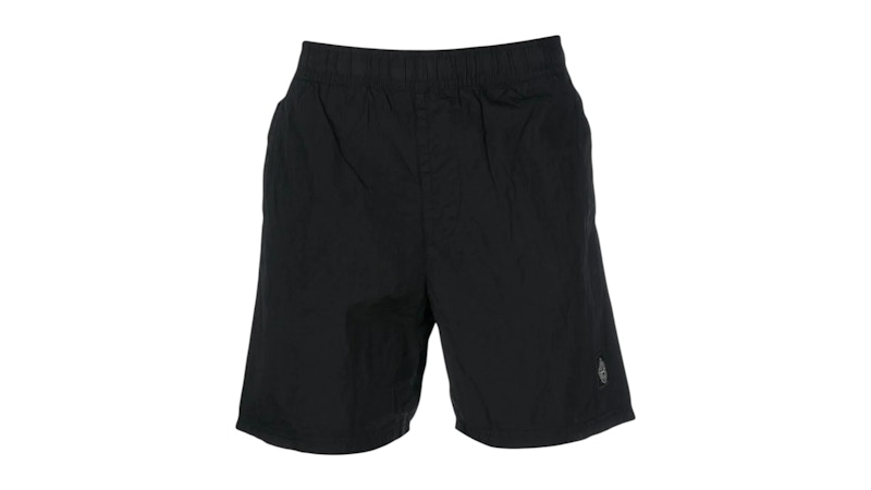 Pantalones cortos Stone Island Basic con logotipo pequeño, negros