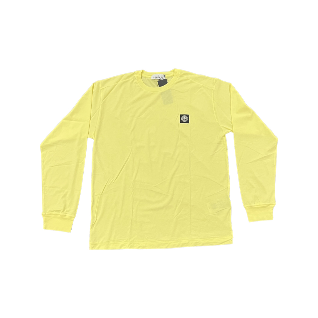 Stone Island Chest Logo L/S T-shirt Mellow Yellow Men's - GB
