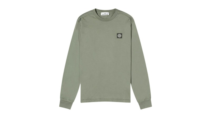 Stone Island Chest Logo a manica lunga Muschio