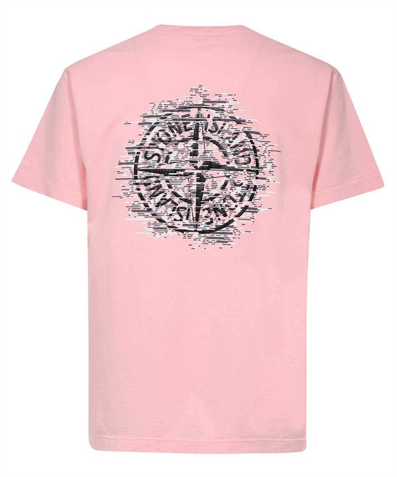 Stone Island Chest and Back Logo T-shirt Pink 男装- CN