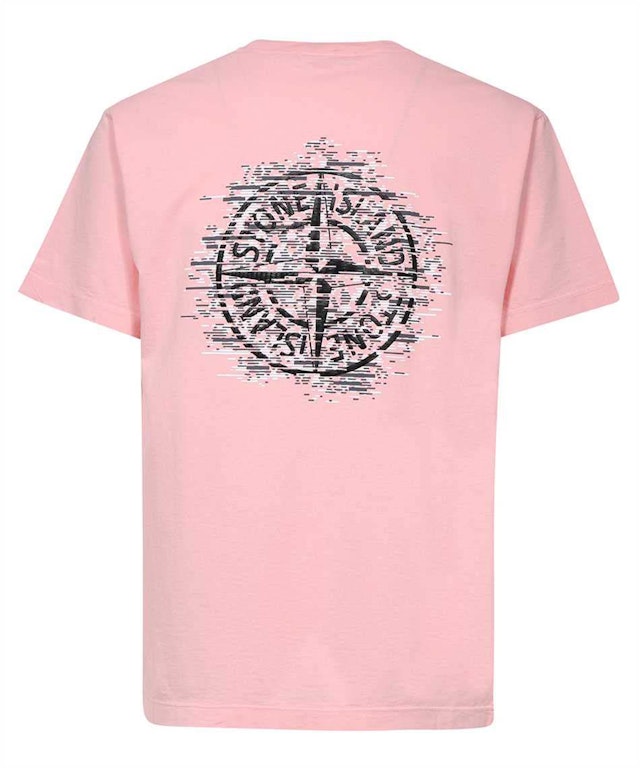 Pre-owned Stone Island Chest And Back Logo T-shirt Pink