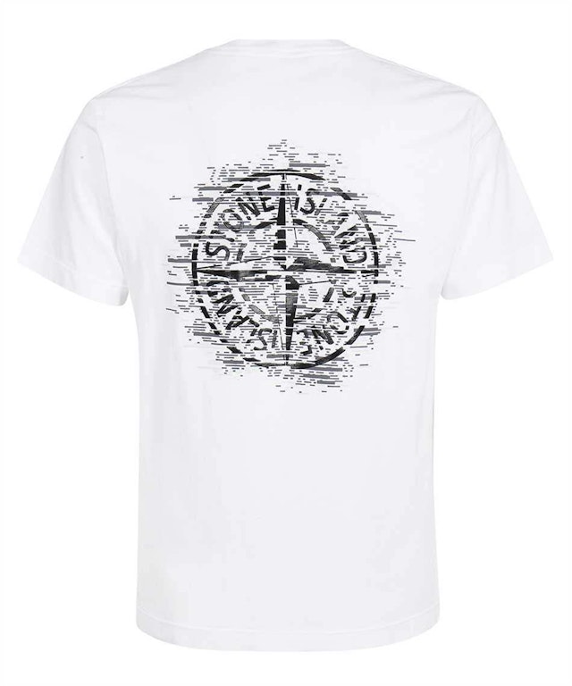 Pre-owned Stone Island Chest And Back Logo T-shirt White