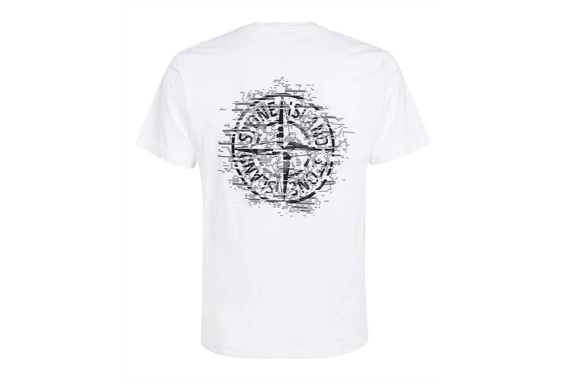 Pre-owned Stone Island Chest And Back Logo T-shirt White