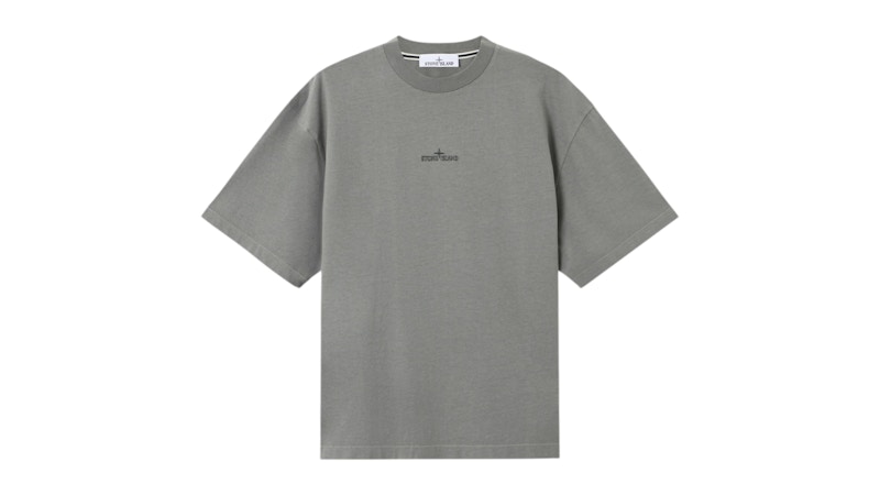 Stone Island Combed Organic Cotton Jersey 2100021 T-shirt Cement
