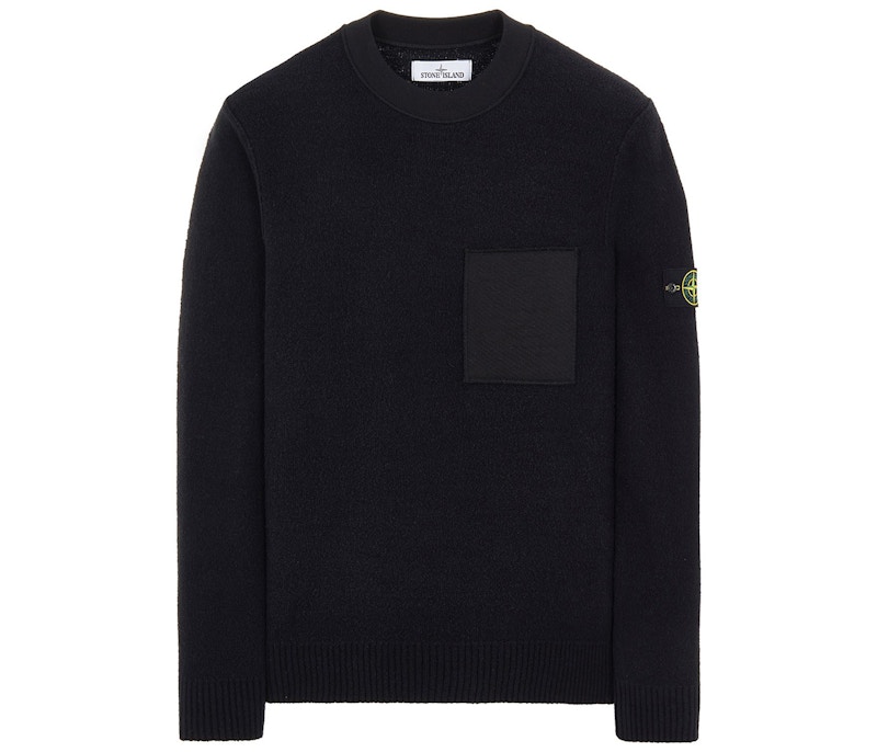Stone Island Compass Patch Crew Neck Sweater Black Men's