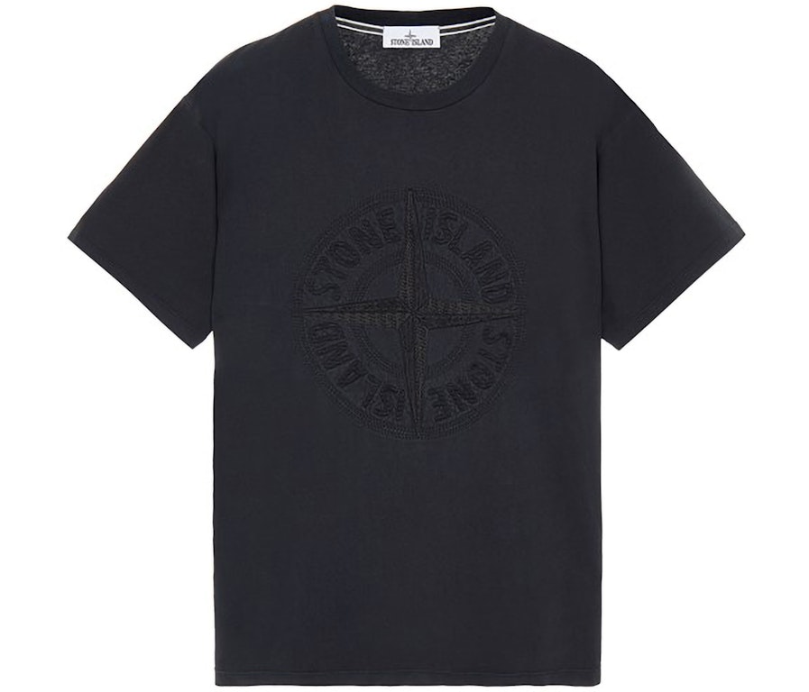 Pre-owned Stone Island Embroidered Logo T-shirt Black