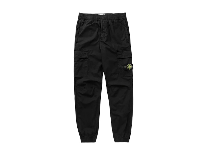 Stone Island Engineered Knees Cargo Pants Black Men's - SS25