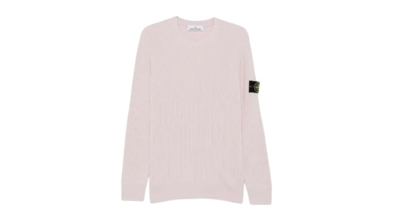 Stone Island Full Rib RWS Wool Crewneck Sweater Pink