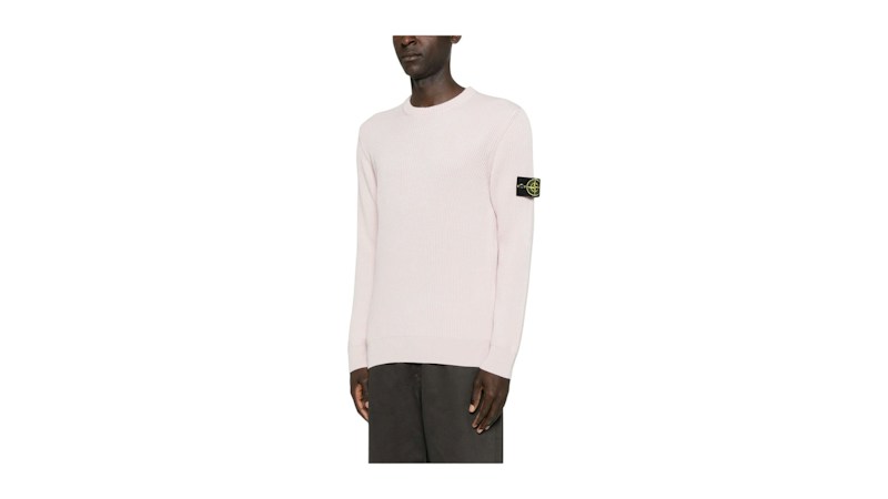 Stone Island Full Rib RWS Wool Crewneck Sweater Pink