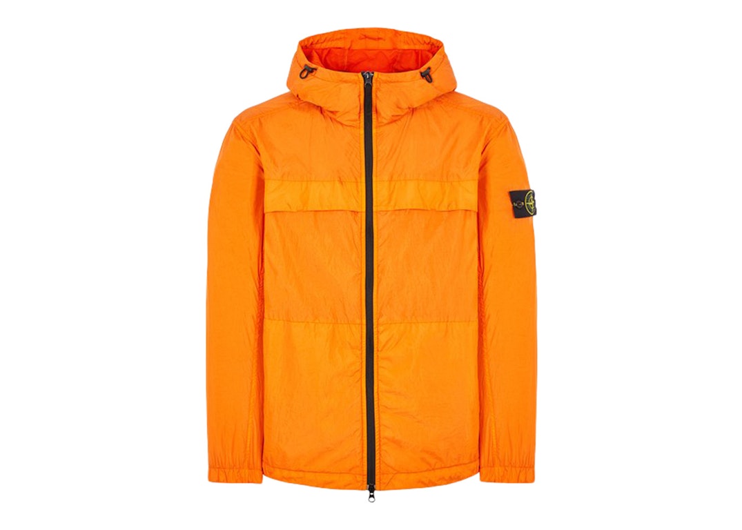 Pre-owned Stone Island Garment Dyed Hooded Jacket Orange