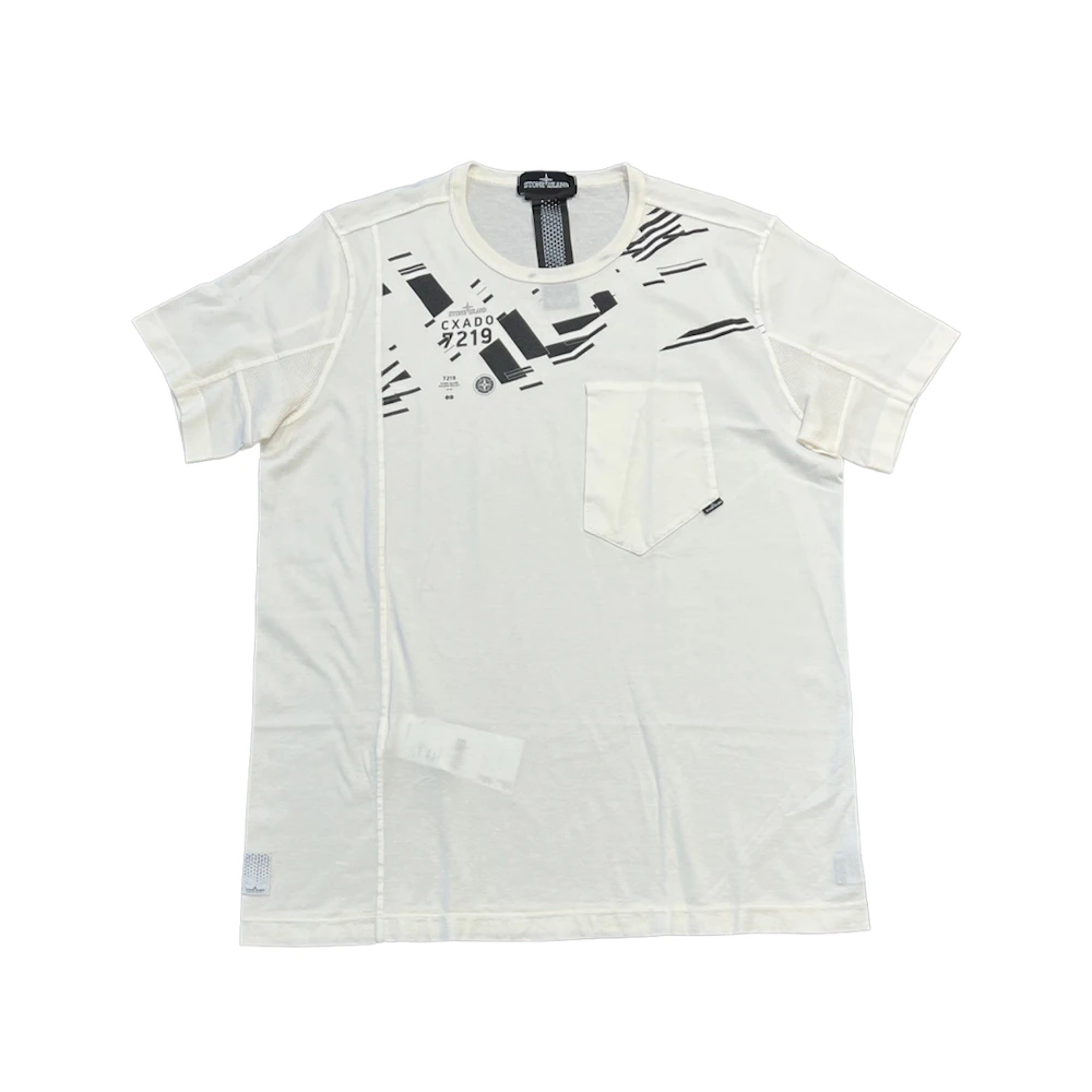 Stone Island Geometric Pocket T-shirt White Men's - US