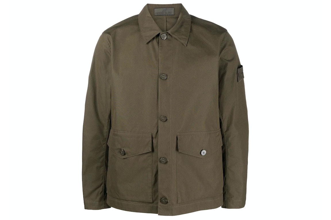 Pre-owned Stone Island Giubbotto Ghost Work Shirt Jacket Military Green