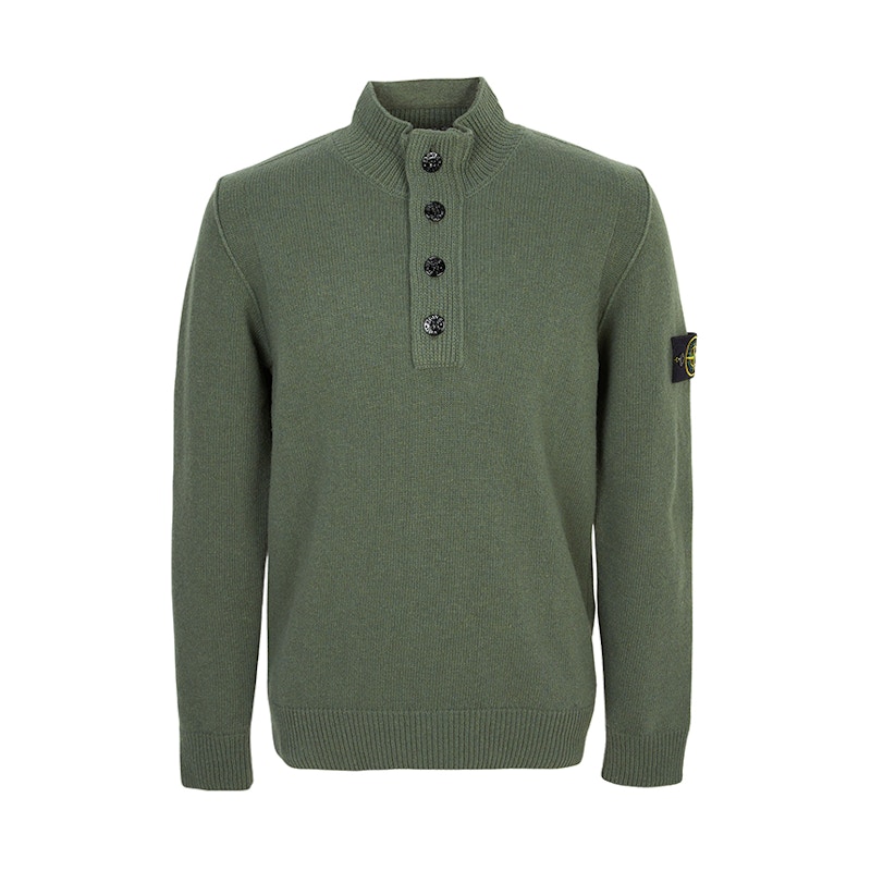 Stone Island Half Zip Up Knit Sweater Khaki メンズ - JP