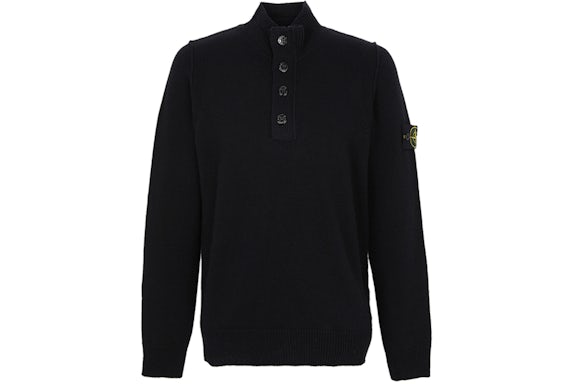 Pull à demi-fermeture éclair Stone Island noir