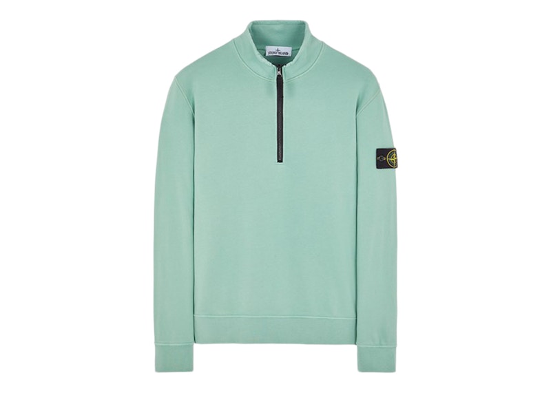 Stone Island Half Zipper Sweatshirt Light Green Men s SS24 US