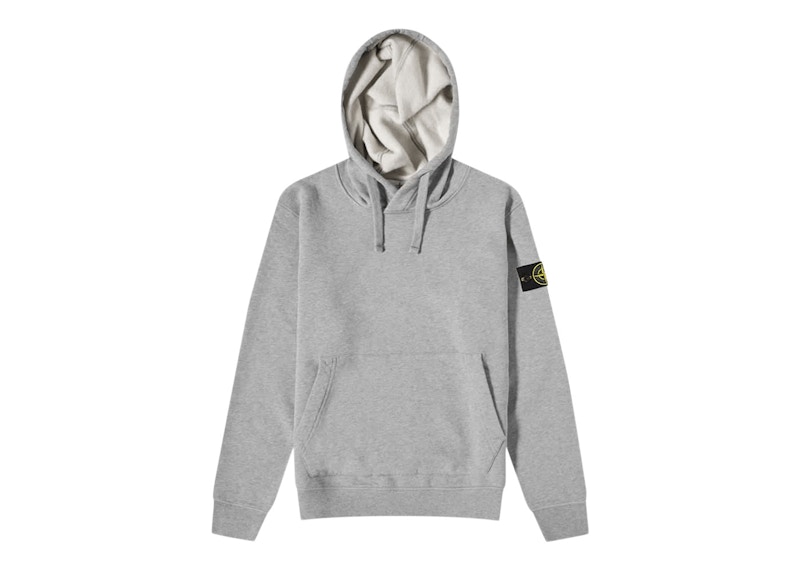 Stone island store grey hooded sweatshirt