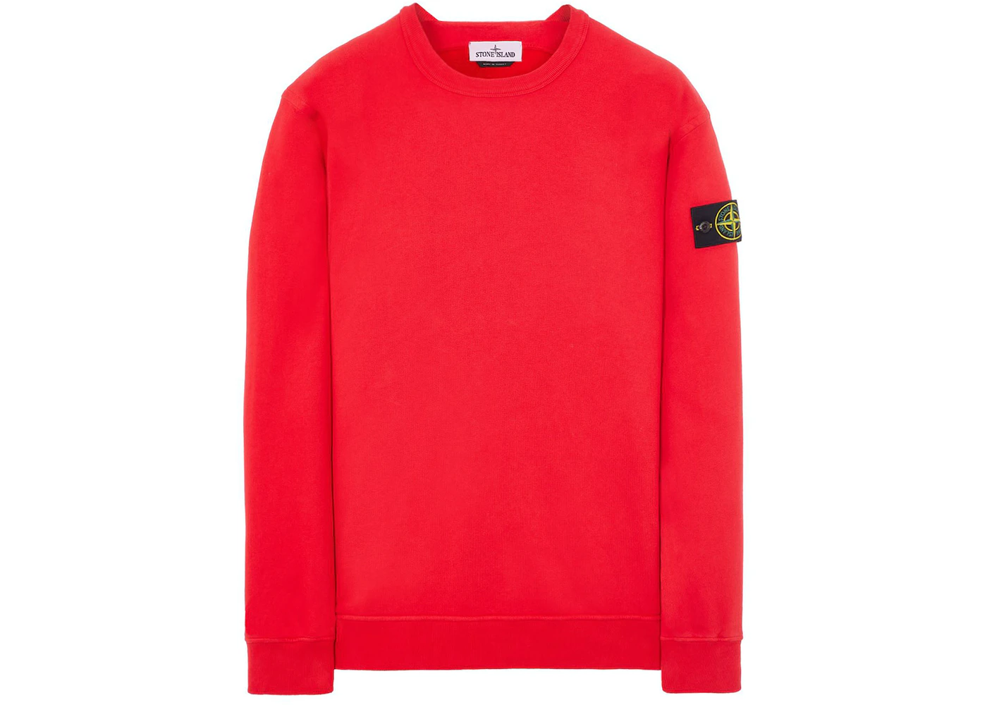 Stone Island Logo Appliqued Cotton Sweatshirt Red