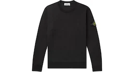 Stone Island Logo Appliquéd Mélange Cotton Jersey Sweatshirt Black