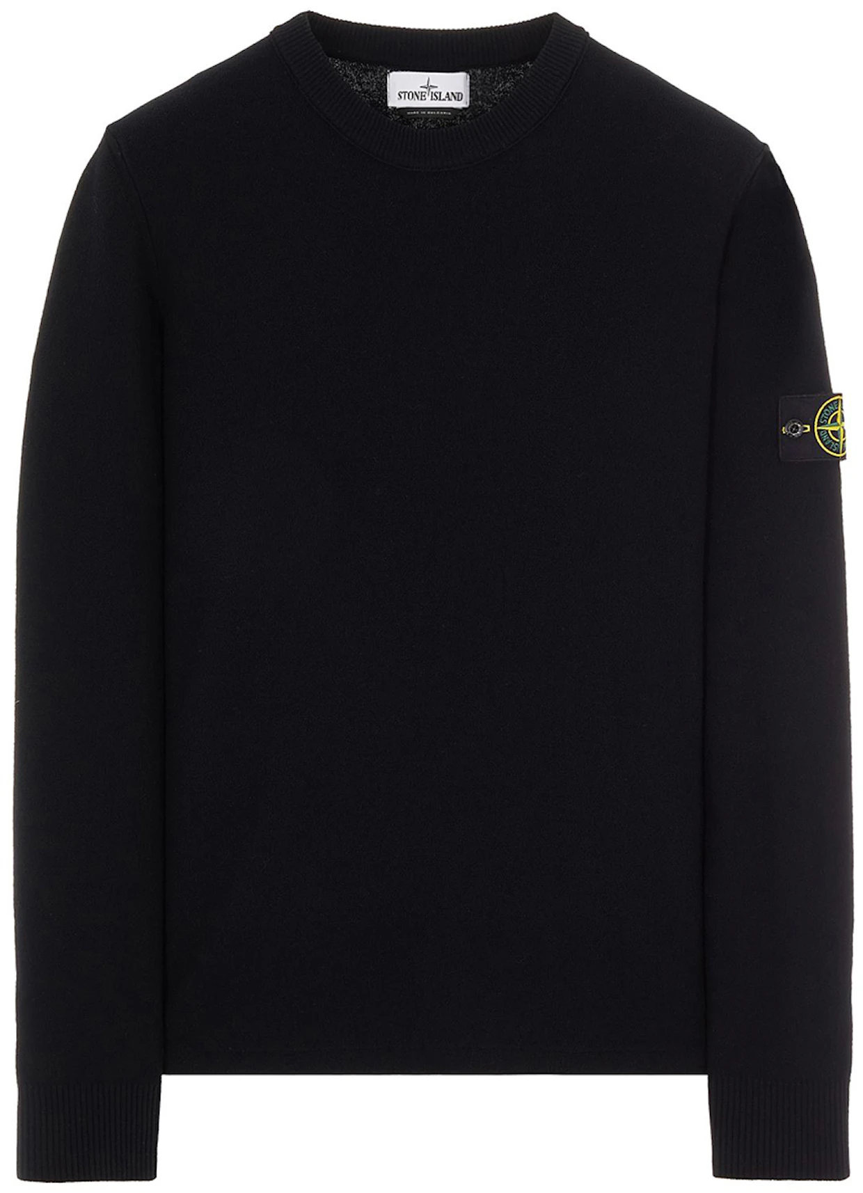 Stone Island Logo Appliqued Wool Knit Sweater Black - FW22 - GB