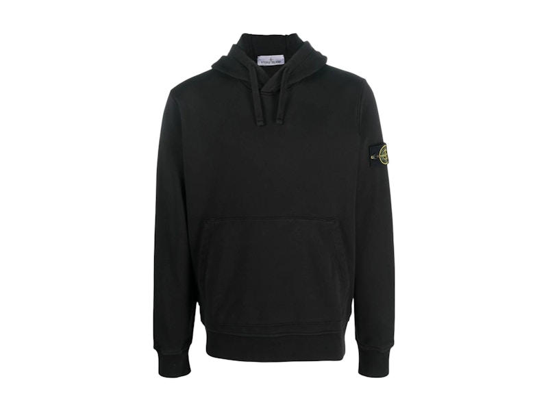 Pre-owned Stone Island Men's  Logo Hooded Sweater In Black