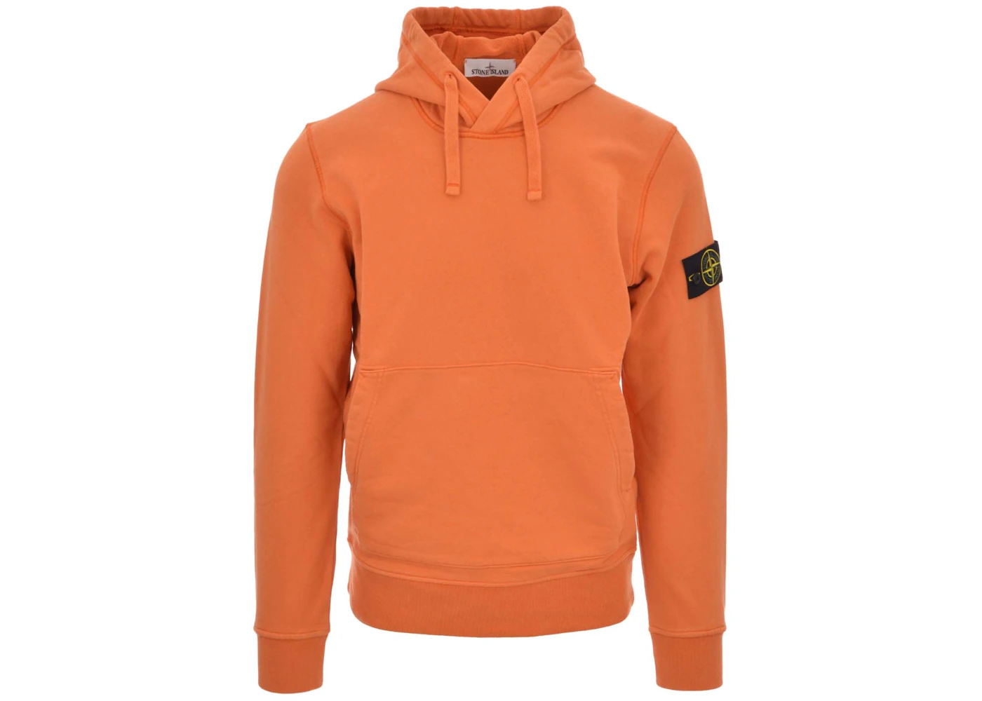 Mens orange stone island hoodie Clearance