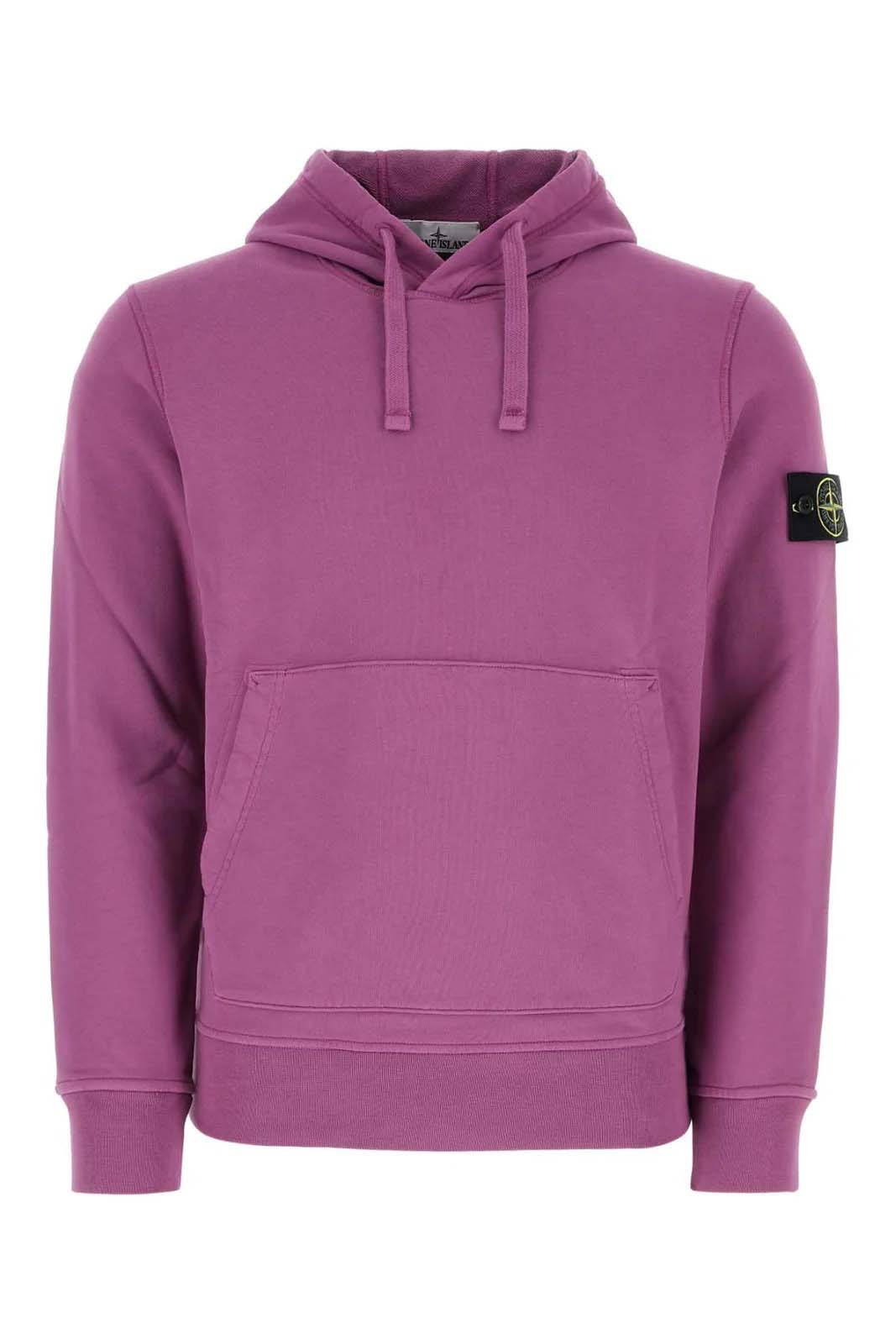 Stone Island Logo Hoodie Purple Men s US