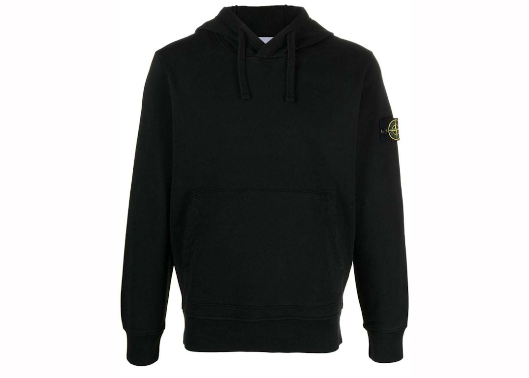Pre-owned Stone Island Logo Patch Hoodie Black