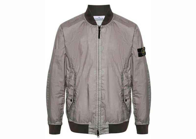 Stone Island Jacke mit Logo-Patch, Taubengrau