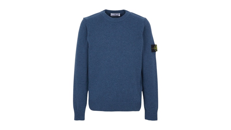 【関税&送料込】Stone Sweaters Blue Stone Island Logo Sweater Blue Men's - US