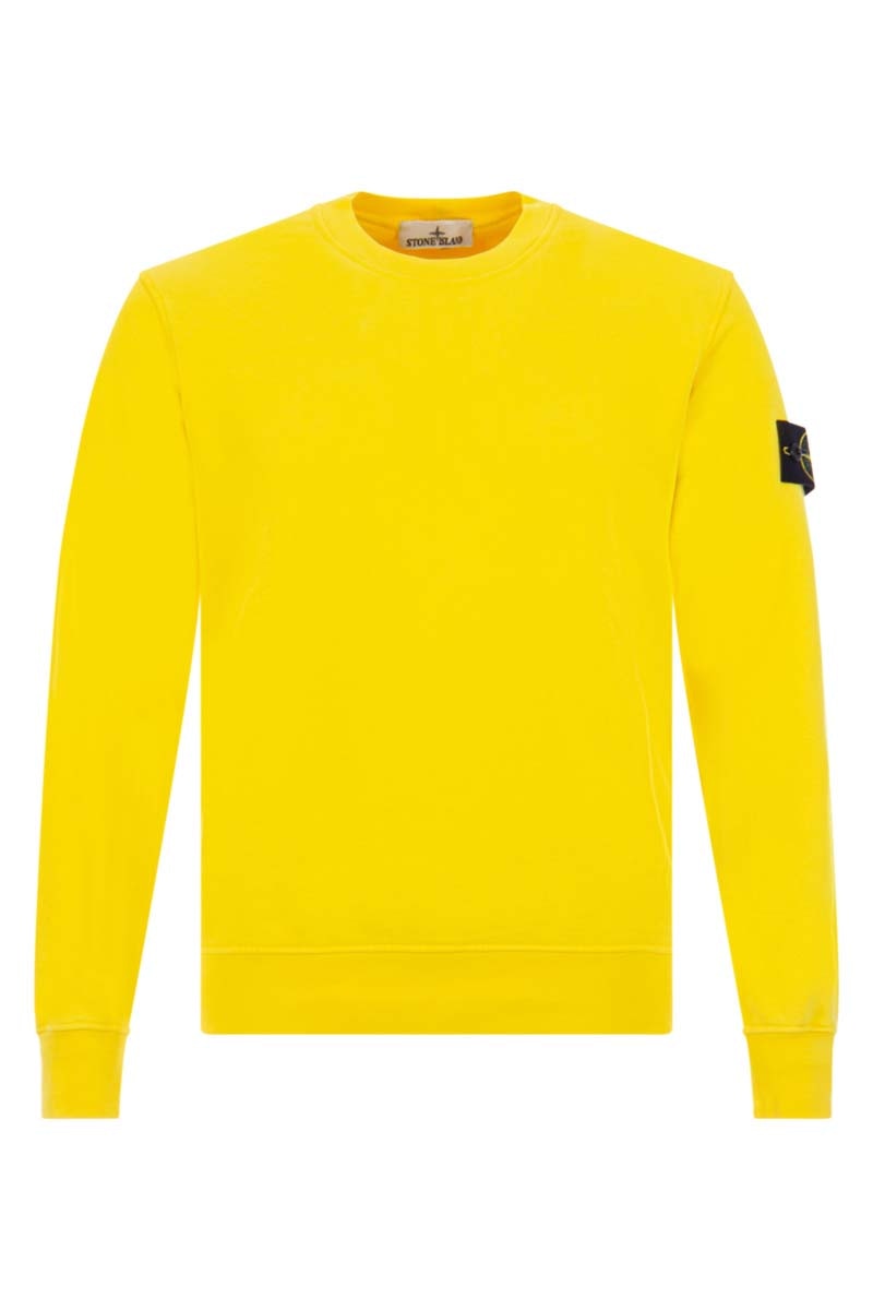 Stone island 2024 yellow sweatshirt