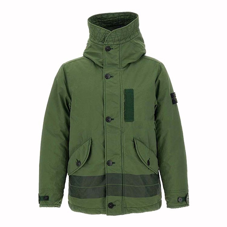 Pre-owned Stone Island Opaque Nylon Twill Down-tc Jacket Olive
