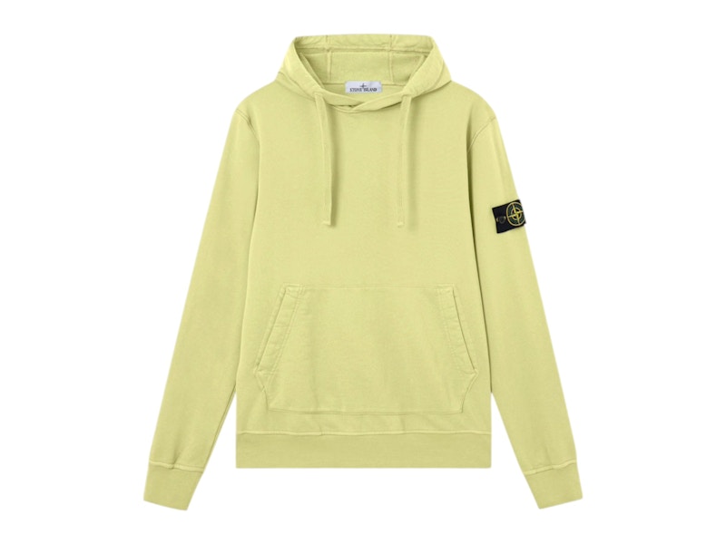 Stone Island Organic Cotton 6100062 Fleece Hoodie Fern Men's Stone Island Organic Cotton 6100062 Fleece Hoodie Fern Men's