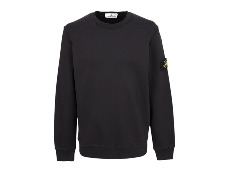 【Stone 】Organic Cotton Fleece Crewneck Sweatshirt STONE ISLAND - Men Organic Cotton Waffle Fleece Sweatshirt
