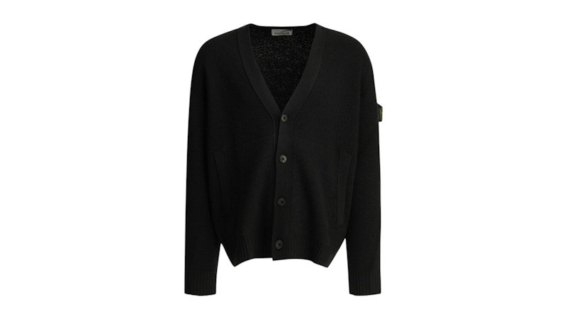 Stone Island Pure RWS Wool Cardigan Black