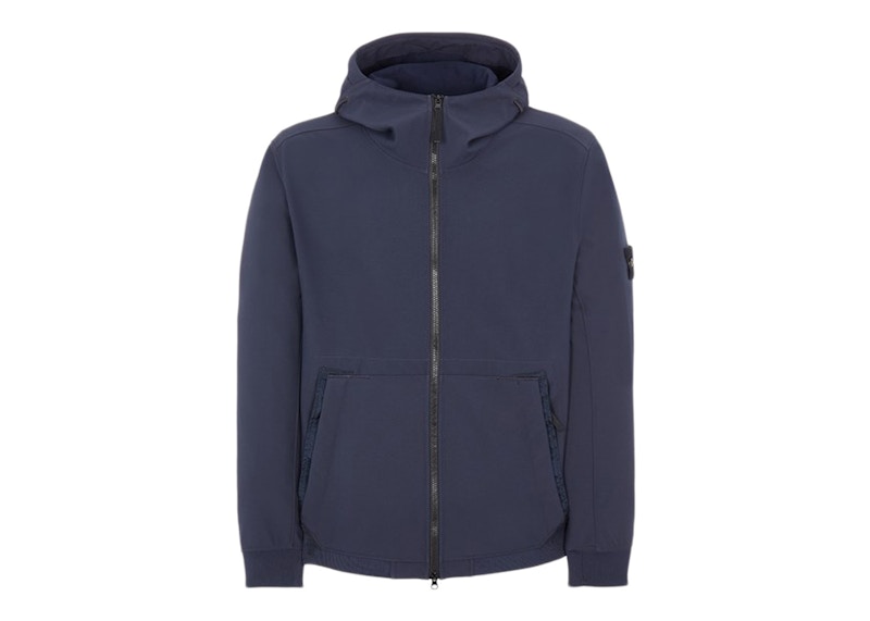 Stone Island Q0122 Soft Shell-R_E.Dye Technology Jacket Blue Men's