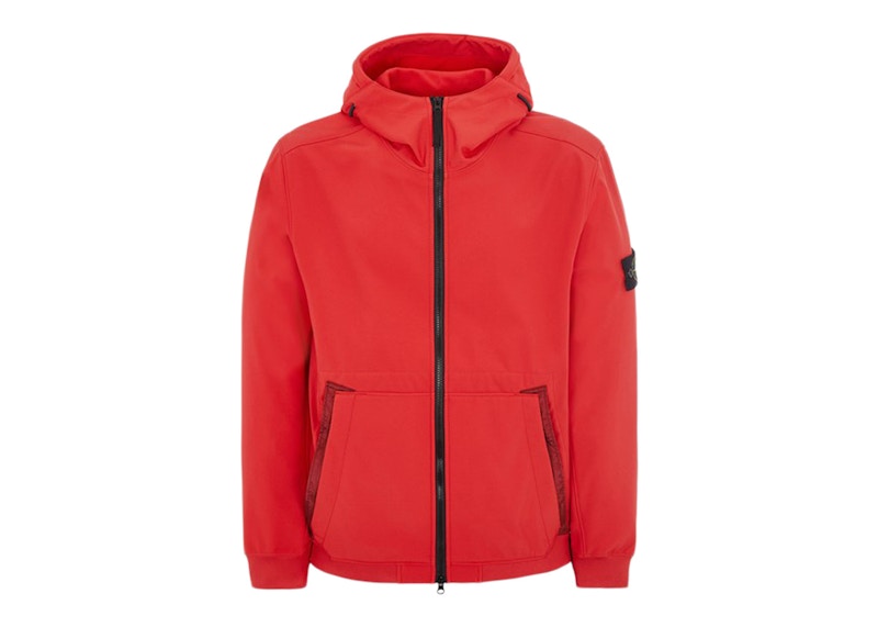 Stone Island Q0122 Soft Shell-R_E.Dye Technology Jacket Red Men's