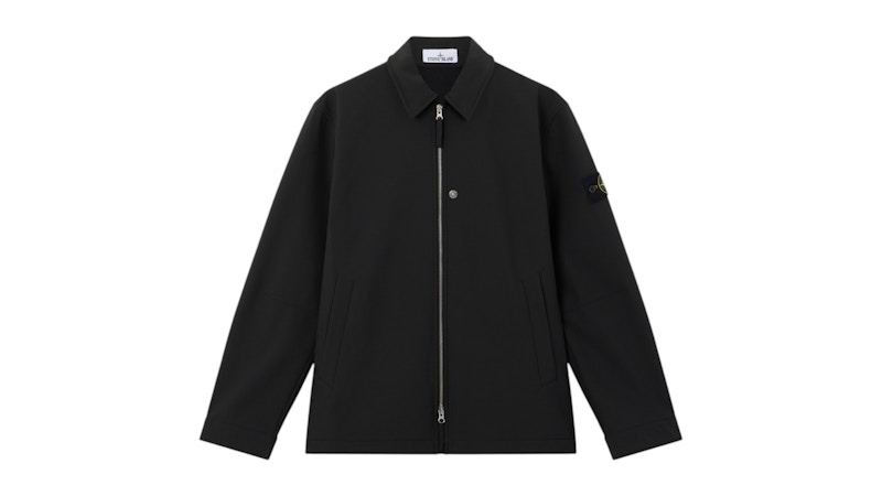 Stone Island Q100003 Soft Shell-R E.Dye Technology Recycled Polyester Jacket Black