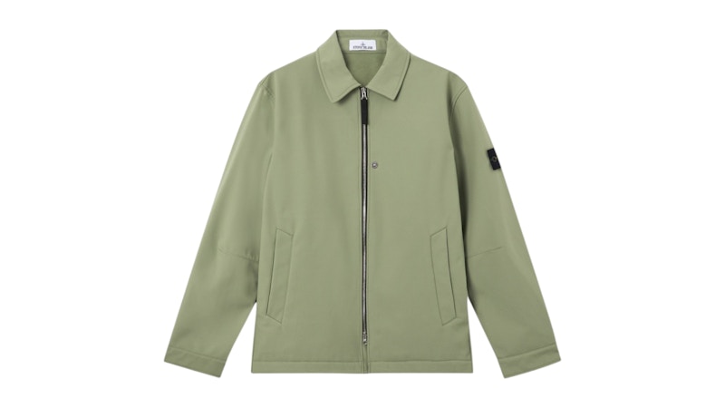 Stone Island Q100003 Soft Shell-R E.Dye Technology Recycled Polyester Jacket Sage Green